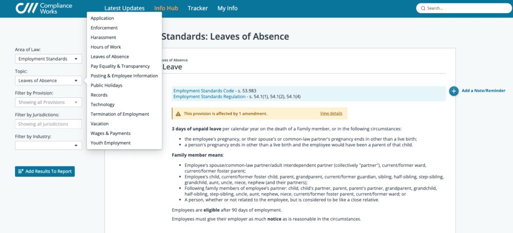 Employment Standards screenshot